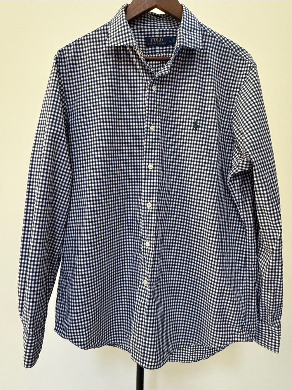Polo Ralph Lauren Blue/White Gingham Button Down Shirt | Size L